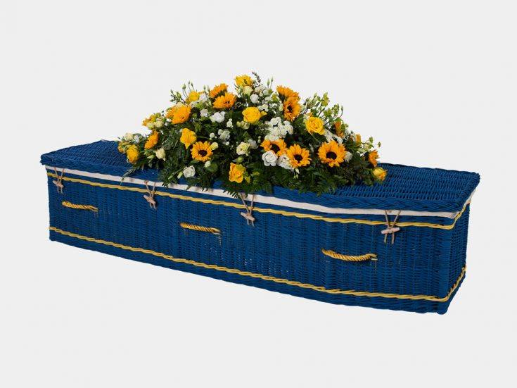 Traditional Painted Blue Willow Coffin
